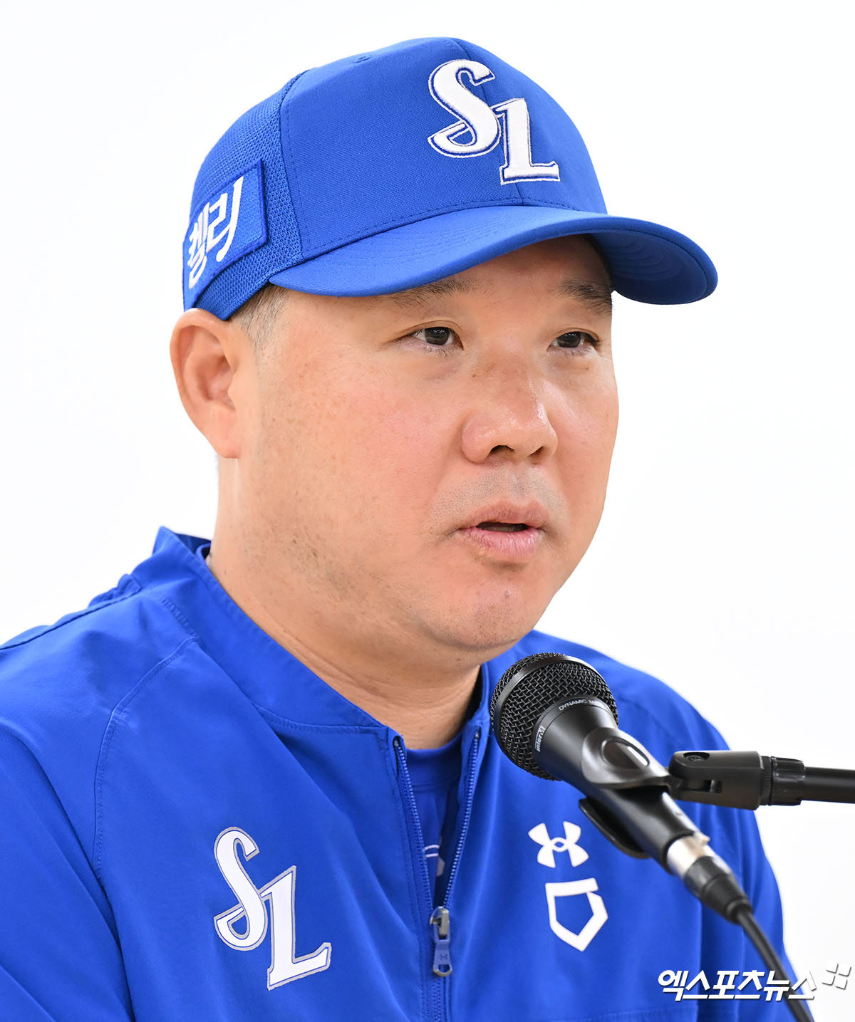 14일 오후 대구삼성라이온즈파크에서 열리는 '2024 신한 SOL Bank KBO 포스트시즌' LG 트윈스와 삼성 라이온즈의 플레이오프 2차전 경기, 삼성 박진만 감독이 브리핑을 갖고 있다. 대구, 김한준 기자