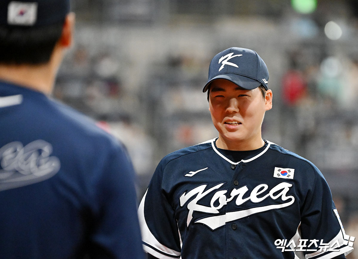 대표팀 투수 최승용은 2일 고척스카이돔에서 열린 '2024 K-BASEBALL SERIES with TVING' 쿠바 대표팀과 평가전에서 선발 등판했다. 이날 2이닝 무실점을 기록하며 안정적인 투구를 선보였다. 고척, 김한준 기자