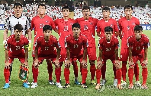 북한 축구 국가대표팀이 14일(이하 한국시간) 저녁 11시 라오스 비엔티안의 라오스 신국립 경기장에서 이란과 2026 FIFA 북중미 월드컵 아시아 3차예선 A조 5차전을 치른다. 사진 연합뉴스