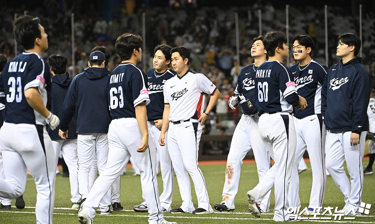 대표팀은 15일 대만 타이베이 타이베이돔에서 열린 '2024 세계야구소프트볼연맹(WBSC) 프리미어12' 조별리그 B조 세 번째 경기 일본전에서 3-6으로 패했다. 이날 패배로 슈퍼라운드행이 사실상 어려워졌다. 타이베이(대만), 박지영 기자