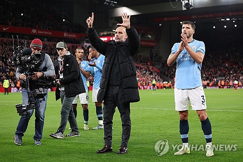 맨시티가 2일(한국시간) 영국 리버풀의 안필드에서 열린 리버풀과의 2024-2025시즌 프리미어리그 13라운드 원정 경기에서 0-2로 패했다. 연합뉴스