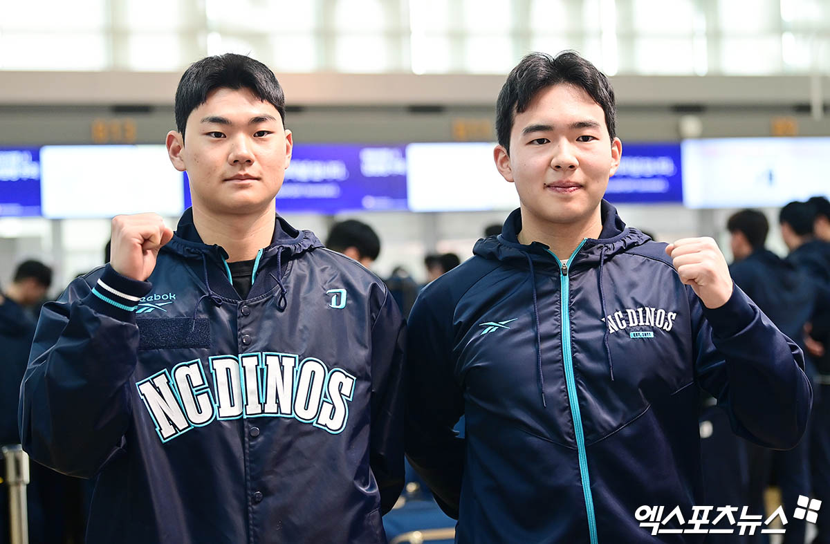 NC 내야수 김주원(왼쪽)은 지난해 커리어하이 시즌을 보냈다. 상승세를 이어가 2025시즌 잠재력을 터트리려 한다. 엑스포츠뉴스 DB