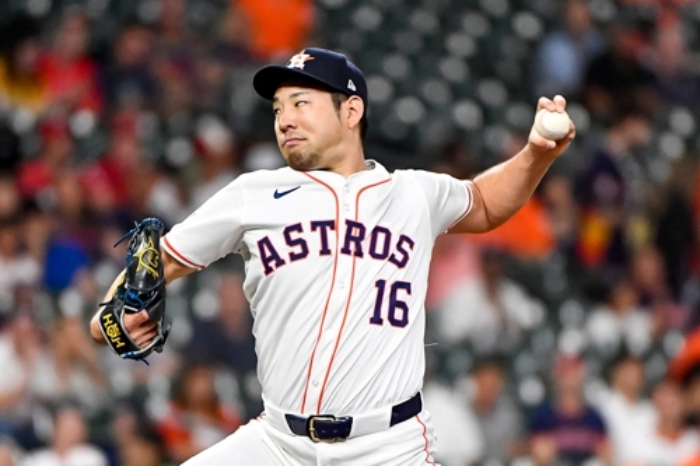 LA 에인절스 일본인 좌완투수 기쿠치 유세이가 3월 1일 LA 다저스와의 시범경기에 선발 등판한다. 이날 첫 실전 점검에 나서는 오타니 쇼헤이와 투·타 맞대결을 갖게 됐다. AP 연합뉴스