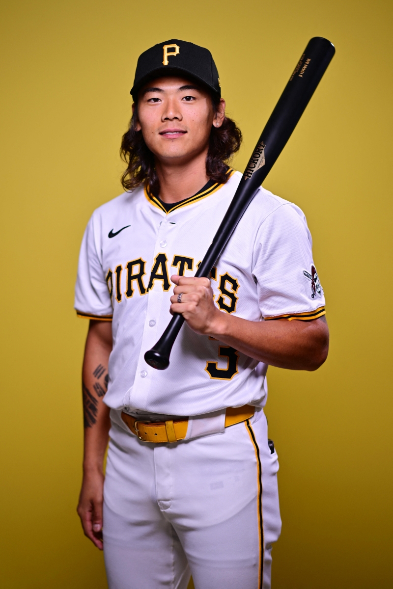 피츠버그 파이리츠 유틸리티 야수 배지환이 27일 미국 플로리다주 노스포트 쿨투데이 파크에서 열린 2025 미국프로야구 메이저리그 애틀랜타 브레이브스와의 시범경기에 9번타자 겸 중견수로 선발 출전해 2타수 1안타를 기록했다. AFP 연합뉴스