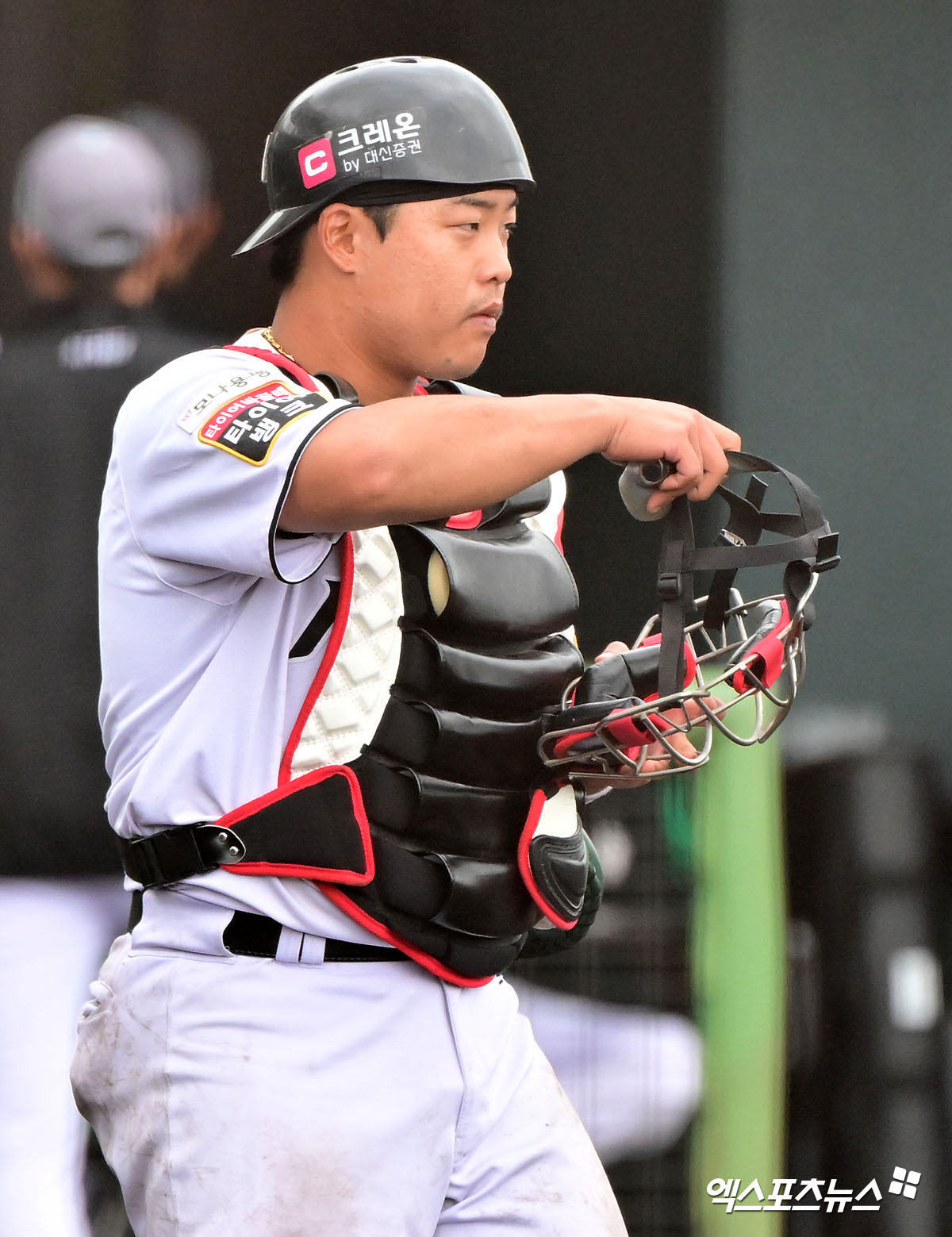 KT 위즈 강백호가 올해 스프링캠프 연습경기에서 포수로 출전을 준비하고 있다. 엑스포츠뉴스 DB