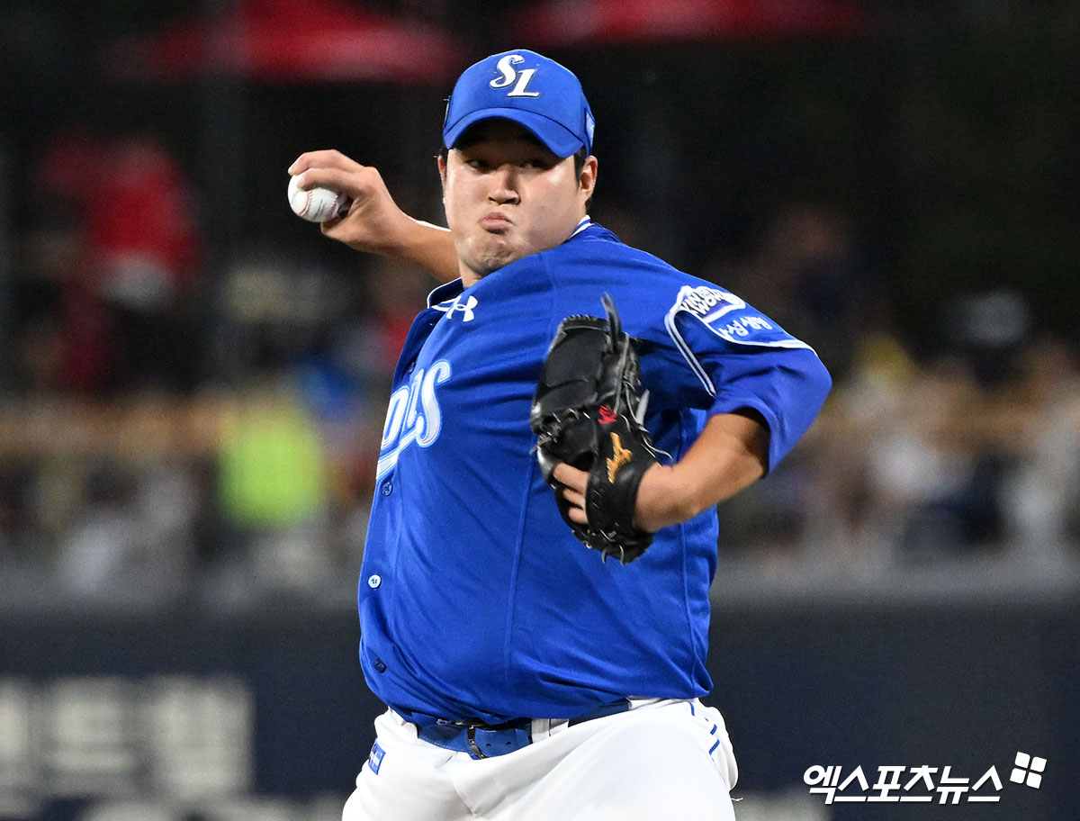 삼성 라이온즈 투수 김대호가 지난해 정규시즌 경기에 선발 등판해 투구하고 있다. 엑스포츠뉴스 DB