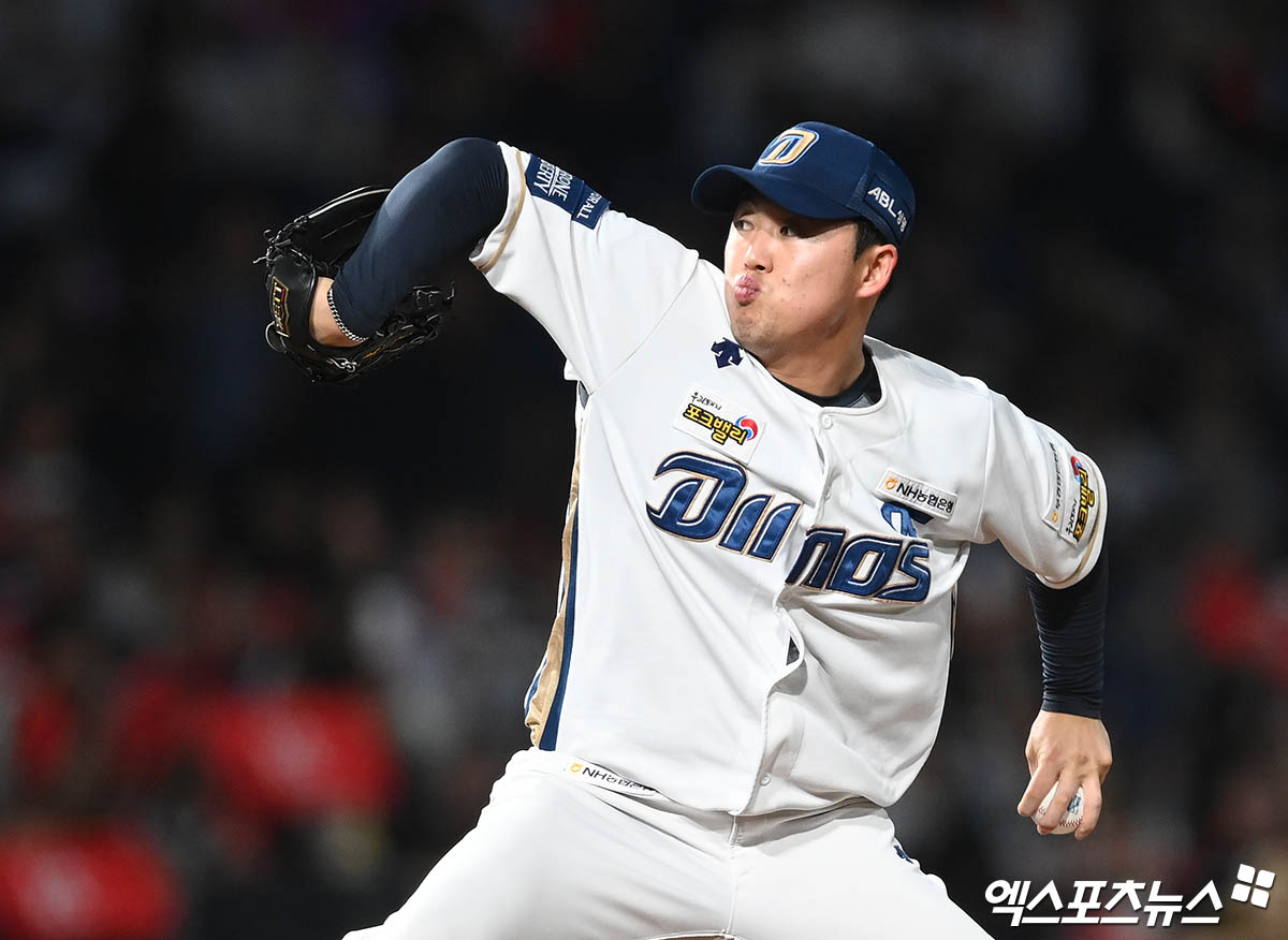 NC 다이노스 좌완 최성영이 10일 창원NC파크에서 열린 2025 신한 SOL Bank KBO 시범경기 3차전에서 KIA 타이거즈를 상대로 4이닝 1실점으로 호투했다. 사진 엑스포츠뉴스 DB