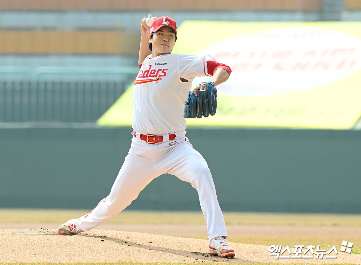 SSG 랜더스 투수 정동윤이 16일 문학 LG전에 선발 등판해 3.1이닝 3탈삼진 무실점으로 호투했다. 엑스포츠뉴스 DB