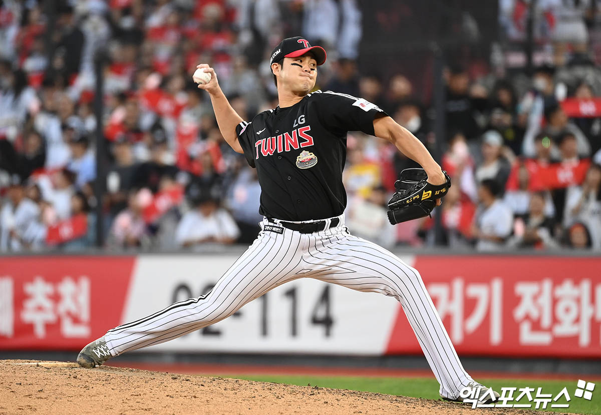 LG 트윈스 투수 백승현이 시범경기 첫 등판에서 깔끔한 삼자범퇴 이닝을 만들었다. 엑스포츠뉴스 DB