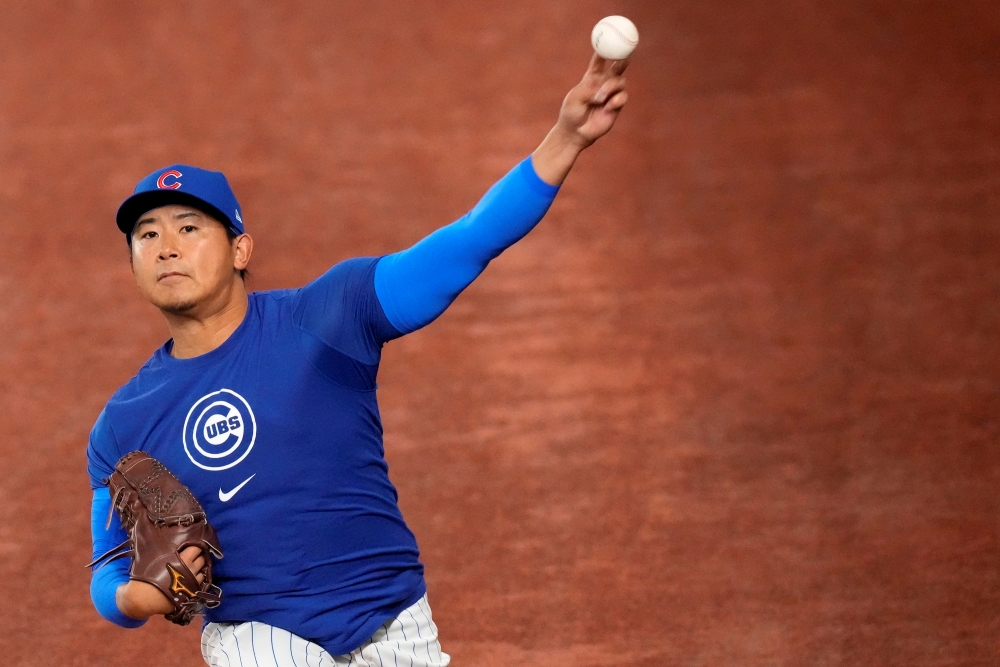 시카고 컵스 좌완투수 이마나가 쇼타가 18일 일본 도쿄돔에서 열린 2025 미국프로야구 메이저리그(MLB) LA 다저스와의 정규시즌 개막 2연전 도쿄시리즈 1차전에 선발 등판해 4이닝 무피안타 4볼넷 2탈삼진 무실점을 기록했다. AP 연합뉴스