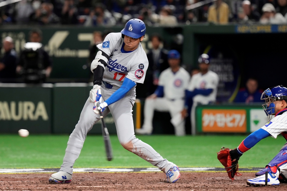 18일 일본 도쿄돔에서 열린 2025 미국프로야구 메이저리그 LA 다저스와 시카고 컵스의 정규시즌 개막 2연전 도쿄시리즈 1차전, 다저스가 4:1로 승리했다. 1번 지명타자로 선발 출전한 오타니 쇼헤이는 5타수 2안타 2득점으로 팀 승리에 기여했다. AP 연합뉴스