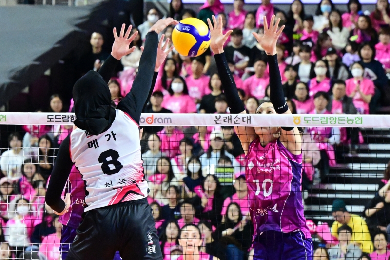 31일 인천 삼산월드체육관에서 열린 도드람 2024-2025 V리그 여자부 흥국생명과 정관장의 챔피언결정전 1차전 경기, 흥국생명이 3-0(25-21, 25-22, 25-19)로 승리하며 기선제압에 성공했다. KOVO