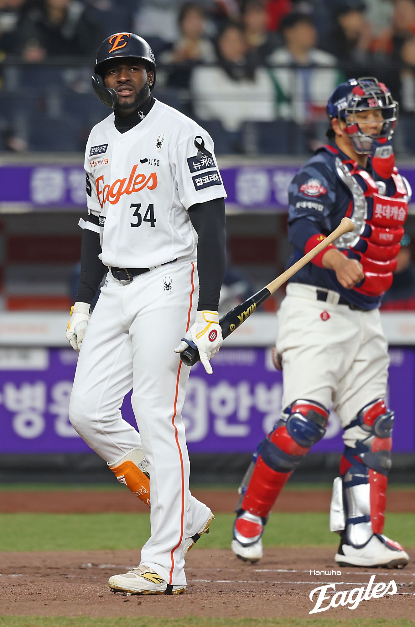 한화 이글스 외국인 타자 에스테반 플로리얼이 3일 대전 한화생명 볼파크에서 열린 2025 신한 SOL Bank KBO리그 롯데 자이언츠와의 팀 간 2차전에서 무안타로 침묵했다. 사진 한화 이글스