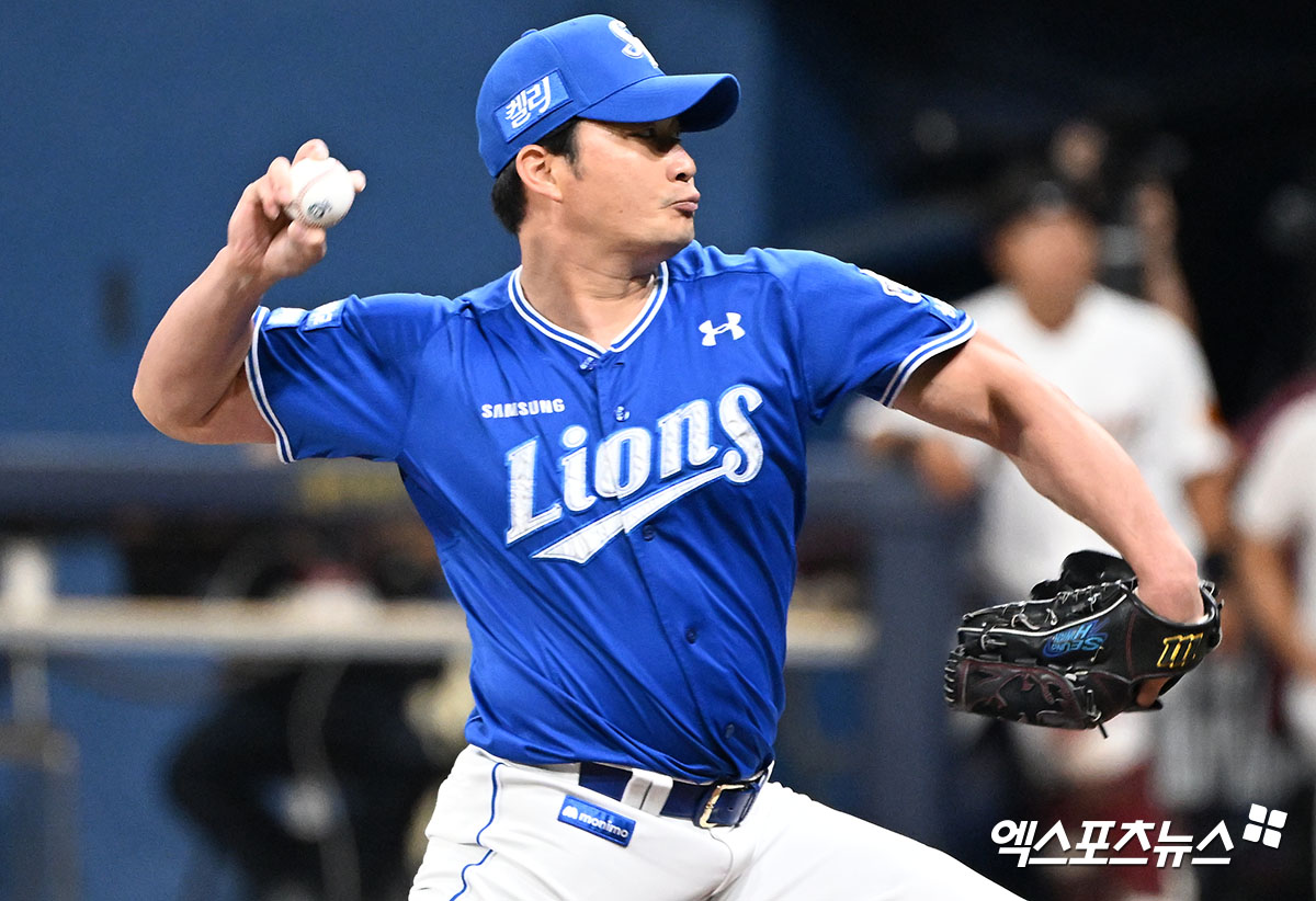 삼성 라이온즈 베테랑 투수 오승환이 정규시즌 경기에 등판해 투구하고 있다. 엑스포츠뉴스 DB