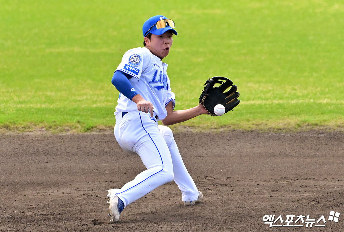 삼성 라이온즈 양도근이 경기에 출전해 수비하고 있다. 엑스포츠뉴스 DB