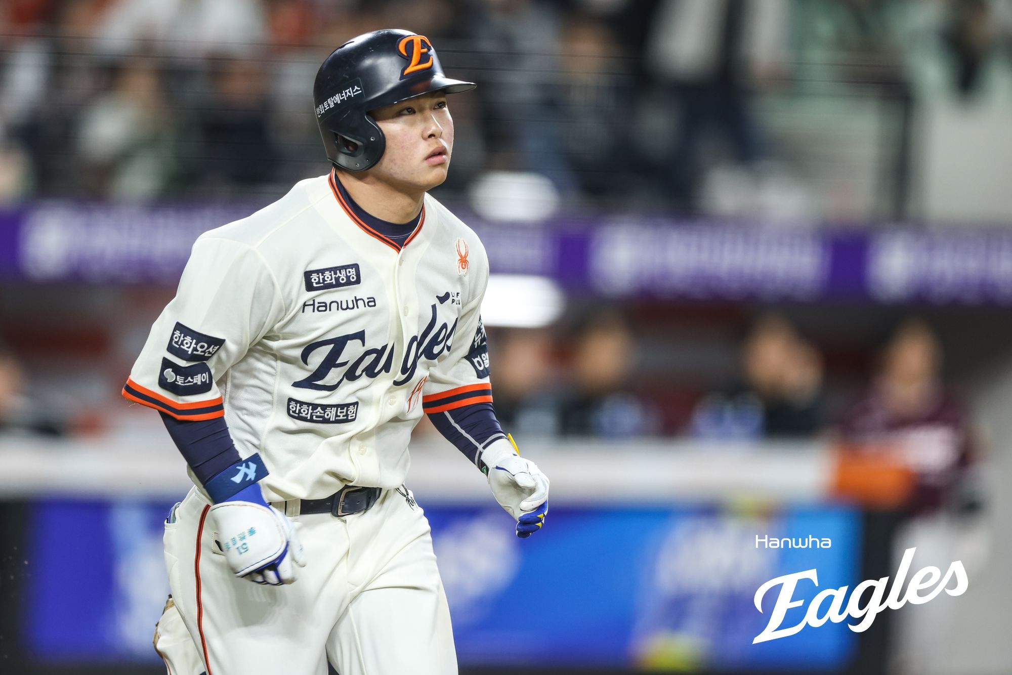 한화 이글스 외야수 문현빈이 12일 대전 한화생명 볼파크에서 열린 2025 신한 SOL Bank KBO리그 키움 히어로즈와의 팀 간 2차전에서 1안타 1타점을 기록했다. 사진 한화 이글스