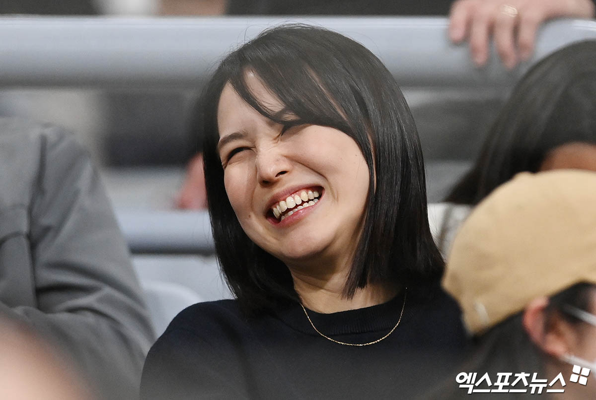 지난해 3월 남편 오타니 쇼헤이와 함께 한국을 찾았던 다나카 마미코. 사진 엑스포츠뉴스 DB