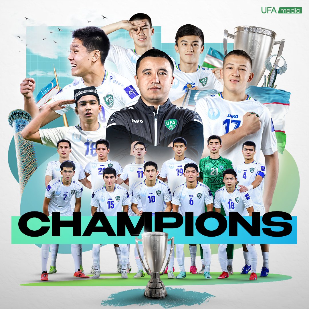 우즈베키스탄 U-17 축구 대표팀이 21일(한국시간) 사우디아라비아 타이프에 있는 킹 파흐드 스포츠시티 스타디움에서 열린 사우디아라비아와의 2025 아시아축구연맹(AFC) U-17 아시안컵 결승전에서 2-0으로 승리해 우승을 차지했다. 우즈베키스탄