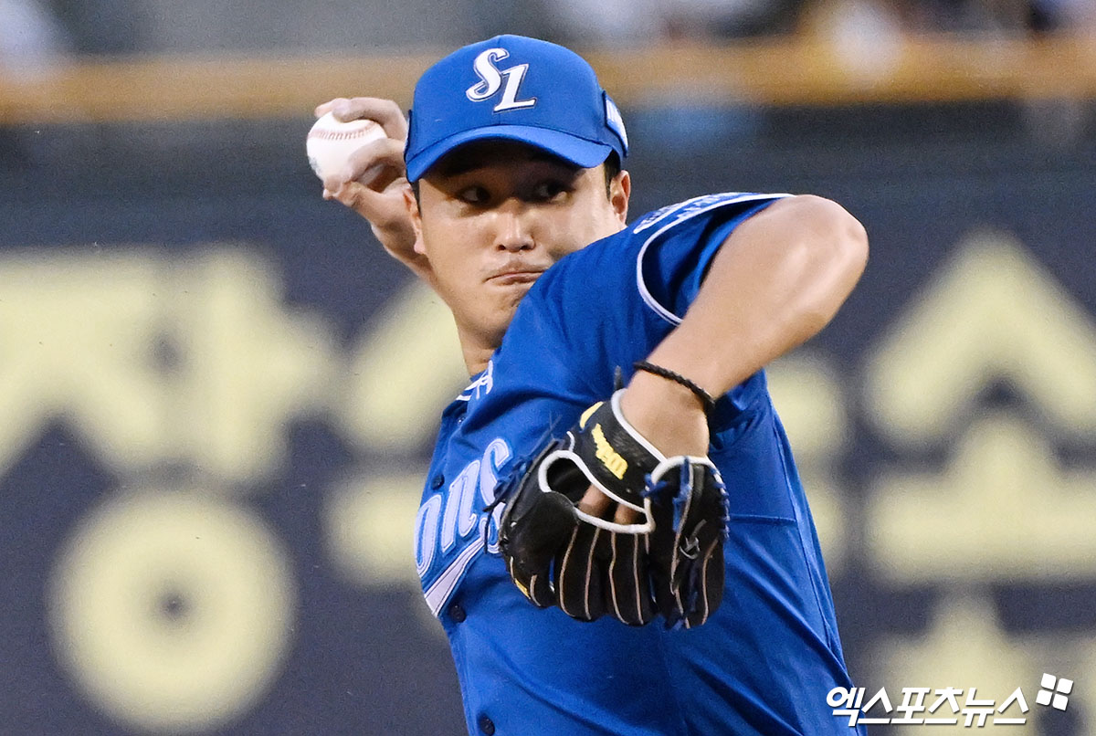 삼성 라이온즈 선발투수 최원태가 올해 정규시즌 경기에 선발 등판해 역투하고 있다. 엑스포츠뉴스 DB
