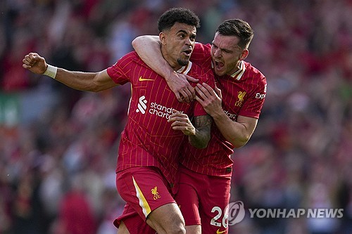 아르네 슬롯 감독이 이끄는 리버풀이 28일(한국시간) 영국 리버풀에 있는 안필드에서 열린 토트넘 홋스퍼와의 2024-2025시즌 프리미어리그 34라운드 홈 경기에서 5-1로 대승을 거뒀다. 연합뉴스
