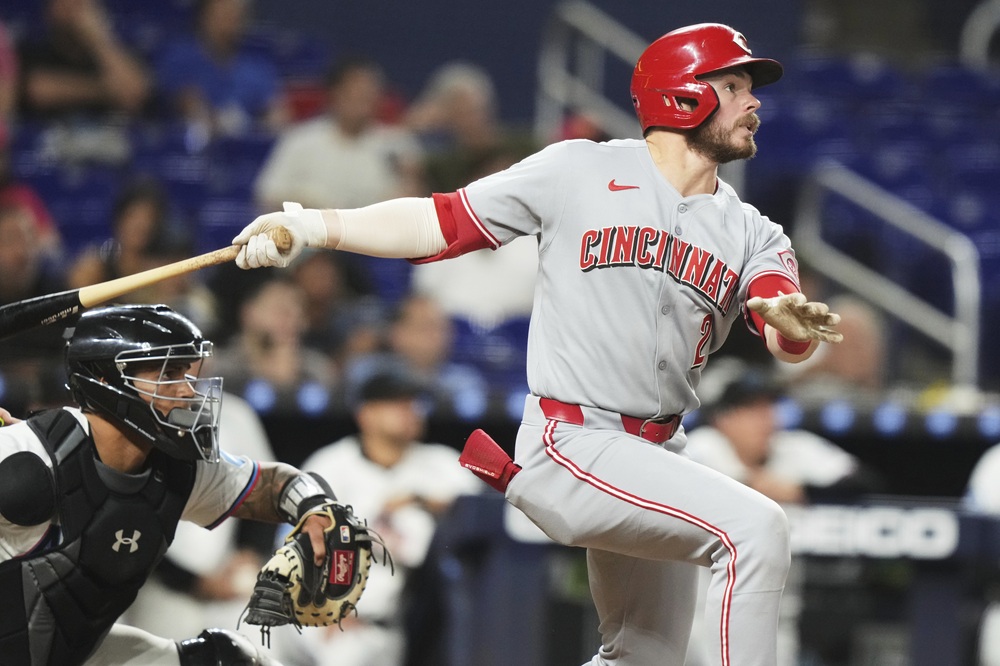 미국 메이저리그 신시내티 레즈에서 2025 시즌 초반 뛰어난 타격 성적을 기록 중인 미국인 내야수 개빈 럭스. 사진 연합뉴스