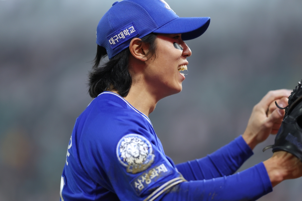 1일 오후 인천SSG랜더스필드에서 열린 '2025 신한 SOL Bank KBO리그' 삼성 라이온즈와 SSG 랜더스의 경기, SSG가 4:1로 승리하면서 3연패 탈출에 성공했다. 삼성 김성윤은 4타수 무안타를 기록했다. 삼성 라이온즈