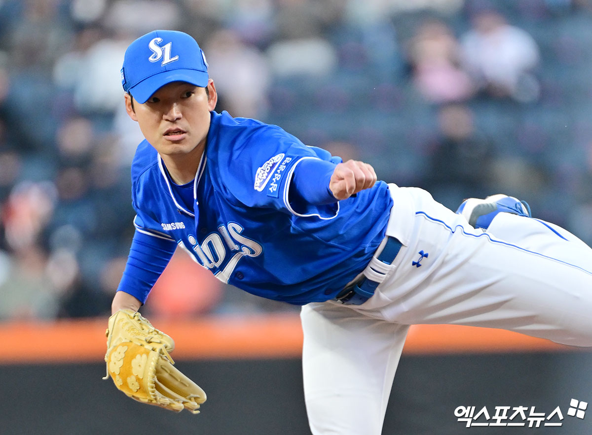 삼성 라이온즈 백정현이 올해 정규시즌 경기에 구원 등판해 투구하고 있다. 엑스포츠뉴스 DB