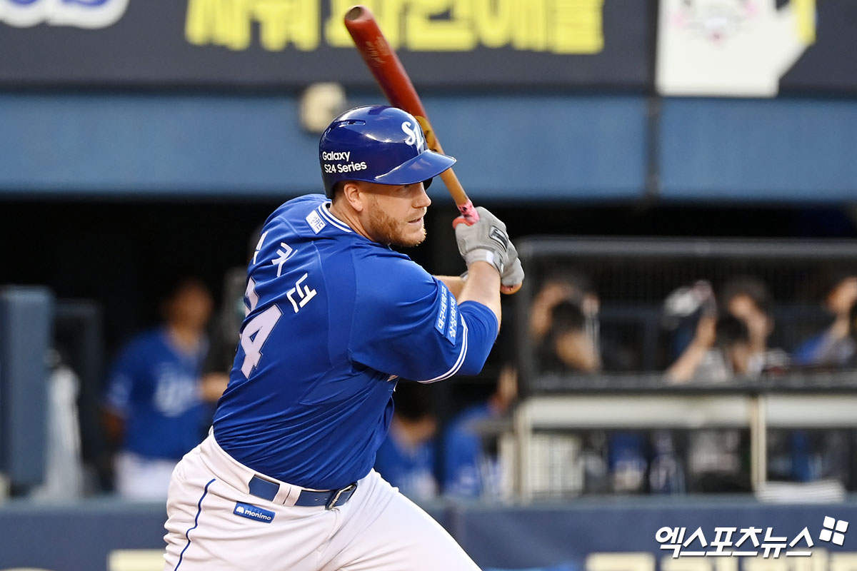 2024 시즌 KBO리그 삼성 라이온즈에서 뛰었던 미국인 타자 데이비드 맥키넌. 사진 엑스포츠뉴스 DB