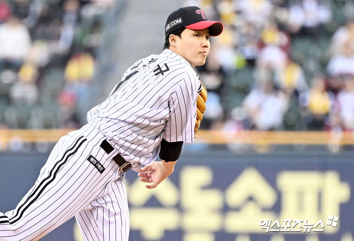 LG 트윈스 임찬규가 경기에 선발 등판해 투구하고 있다. 엑스포츠뉴스 DB