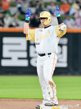 노시환 '순식간에 득점권으로'[포토]