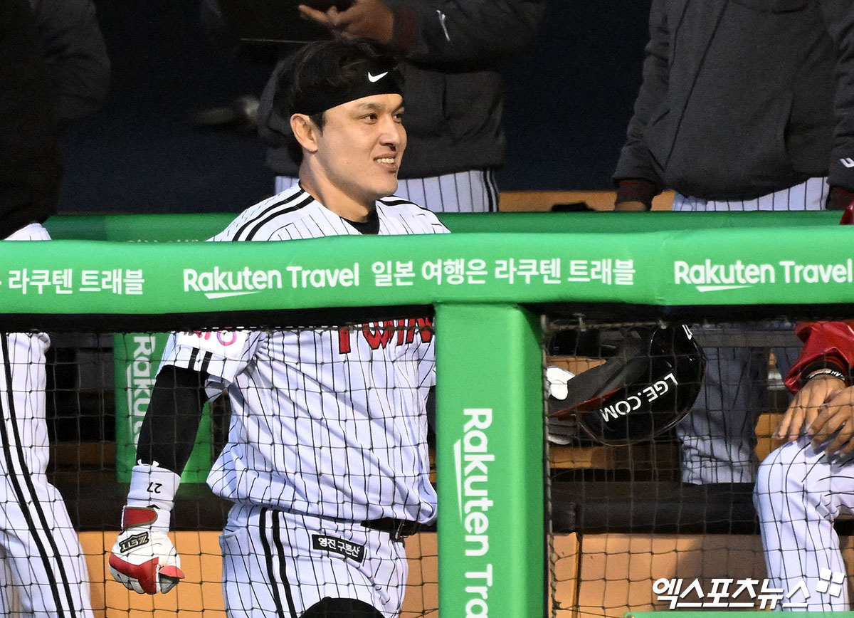 LG 트윈스 포수 박동원이 6일 서울 고척스카이돔에서 열리는 2025 신한 SOL Bank KBO리그 키움 히어로즈와의 팀 간 7차전에 5번타자 겸 포수로 선발출전한다. 사진 엑스포츠뉴스 DB