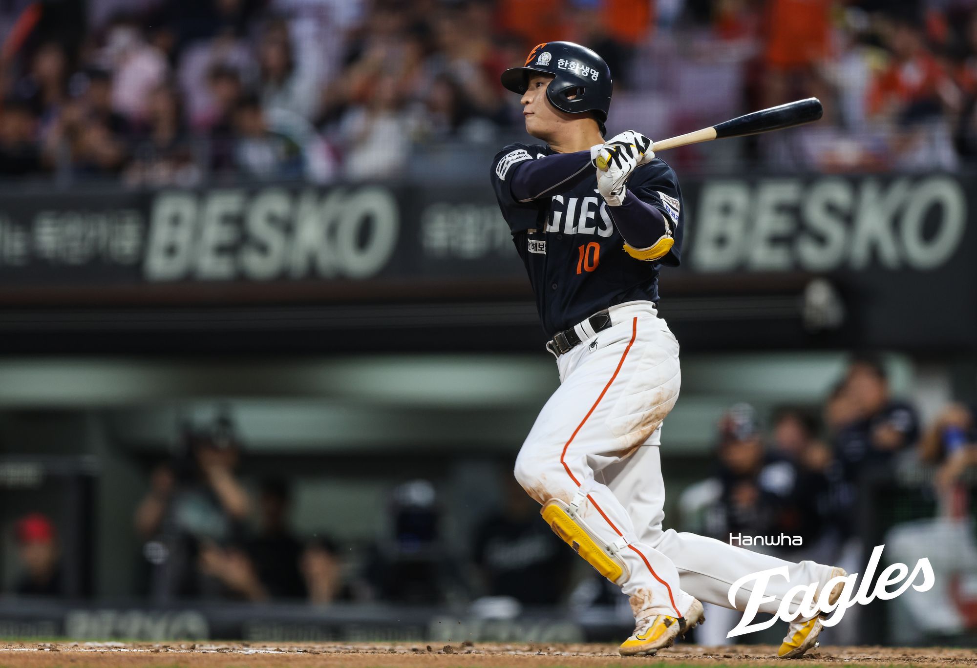 7일 오후 광주-KIA챔피언스필드에서 열린 '2025 신한 SOL Bank KBO리그' 한화 이글스와 KIA 타이거즈의 경기, 한화 이진영이 11회초 2사 2루에서 안타를 때리며 결승타의 주인공이 됐다. 한화 이글스