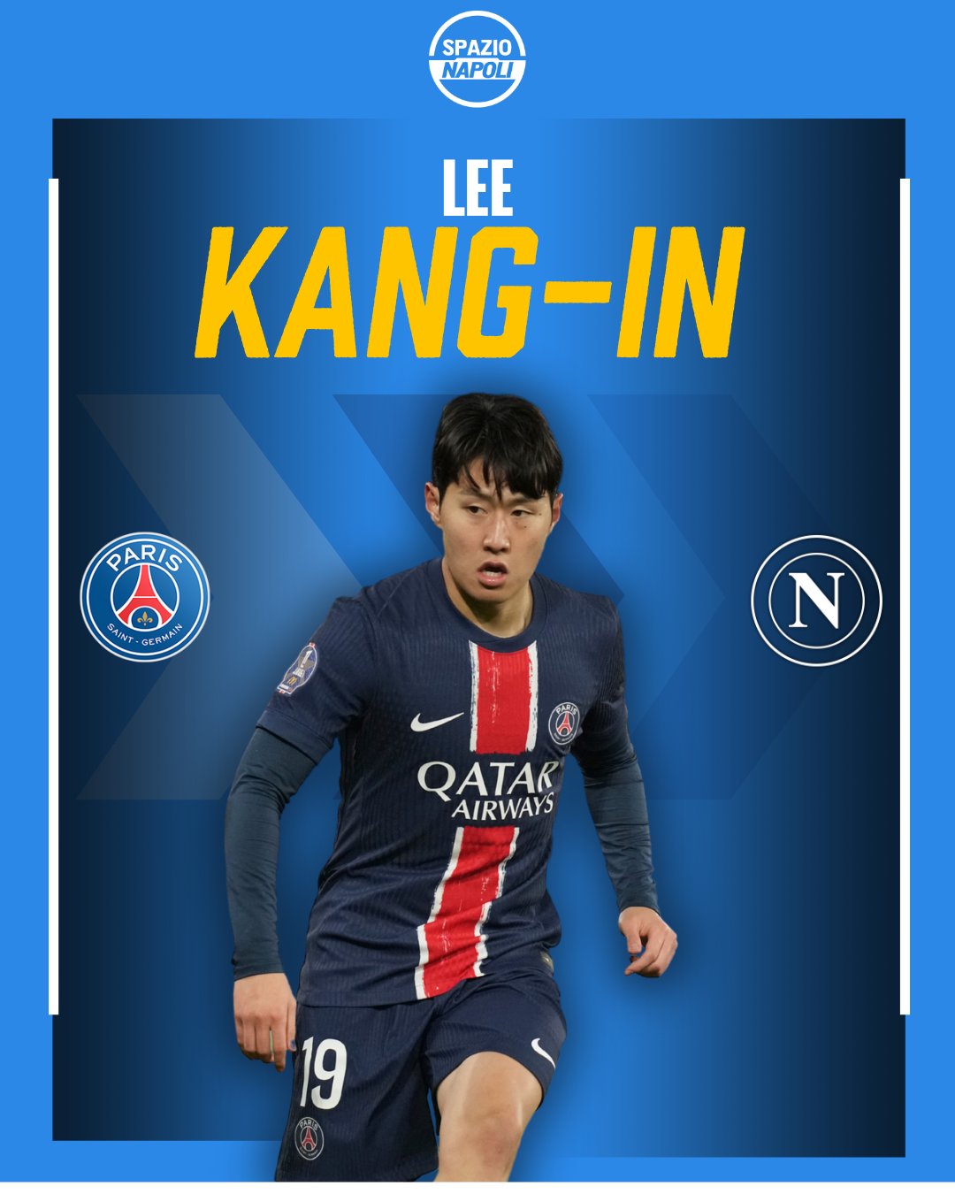 나폴리 지역지 '스파지오 나폴리'가 10일(한국시간) 나폴리와 PSG가 이강인 이적에 원칙적으로 개인 합의를 마쳤다고 보도했다. 스파지오 나폴리