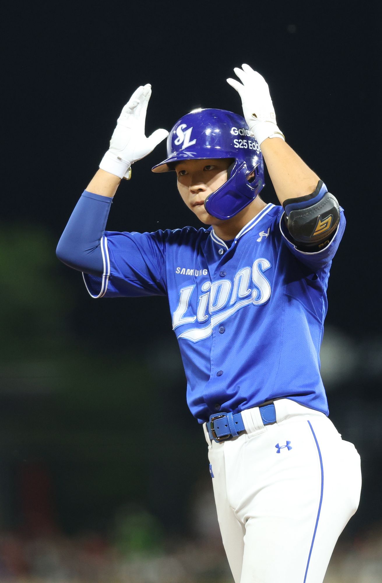 삼성 라이온즈 내야수 양도근이 지난 11일 광주 KIA 타이거즈전에 출전해 세리머니하고 있다. 삼성 라이온즈