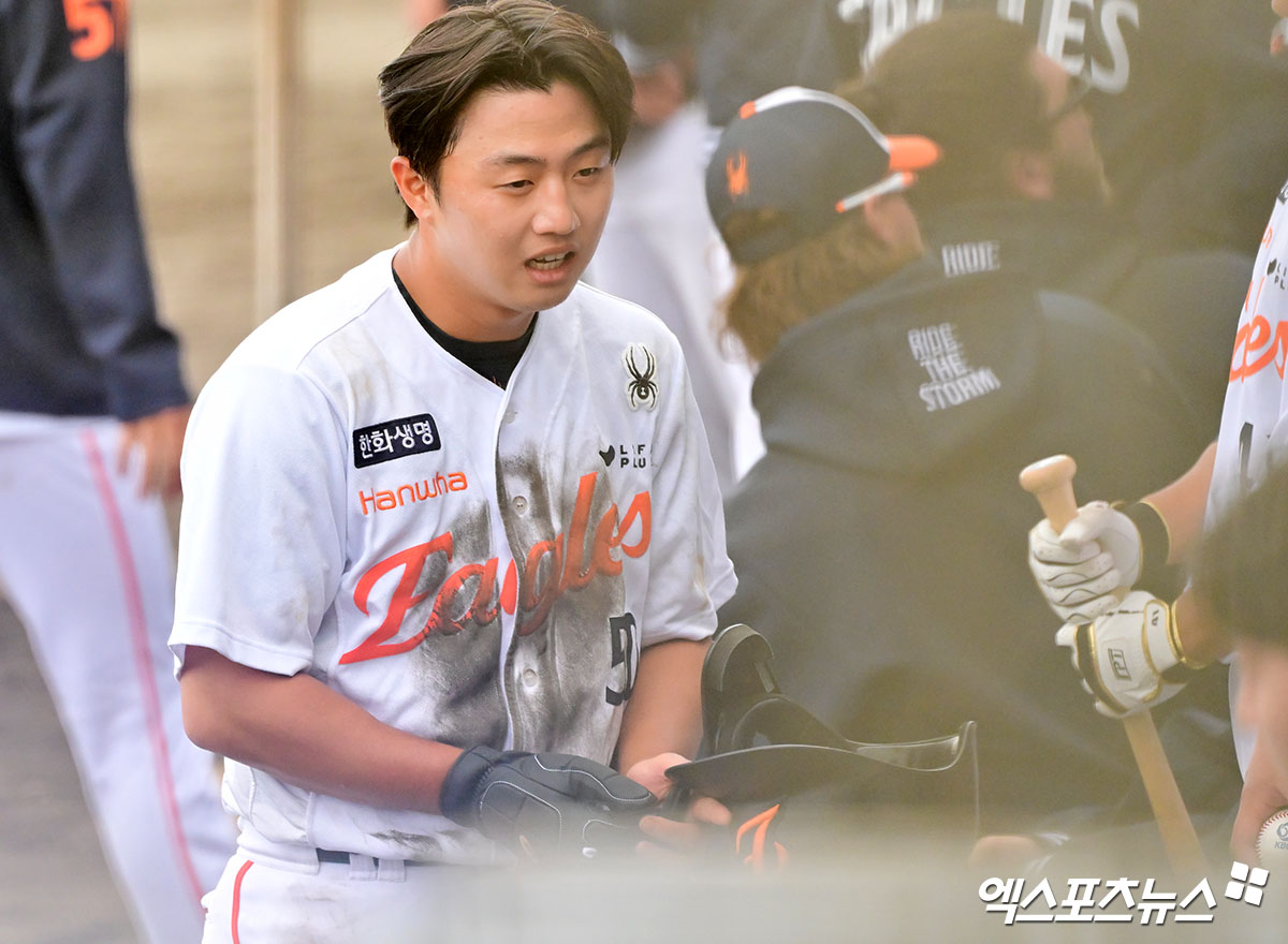 한화 이글스 외야수 이원석이 18일 부산 사직야구장에서 열리는 2025 신한 SOL Bank KBO리그 롯데 자이언츠와 팀 간 9차전에 1번타자 겸 중견수로 선발출전 한다. 사진 엑스포츠뉴스 DB