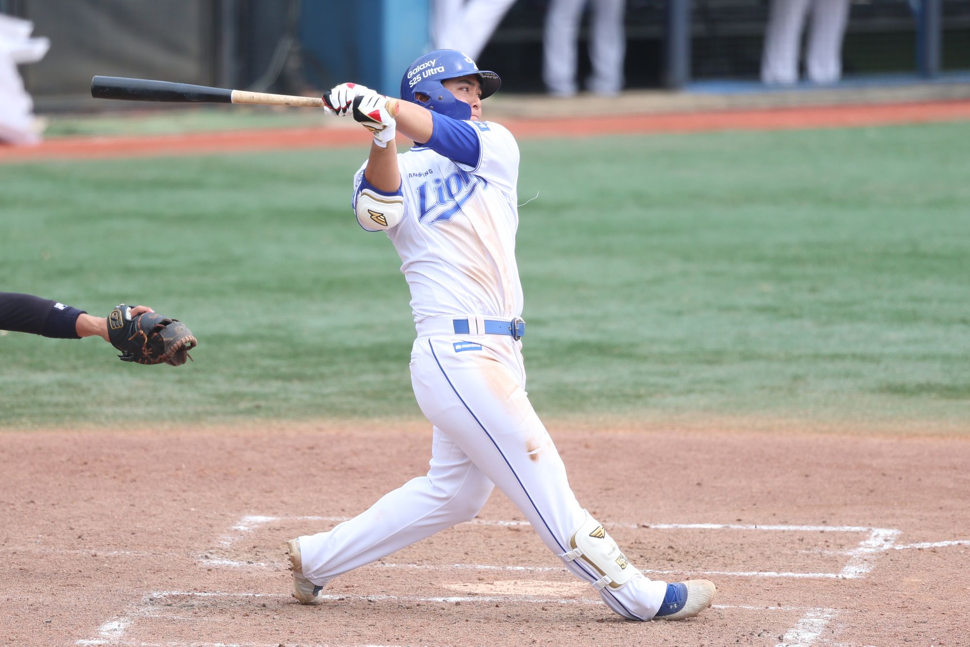 삼성 라이온즈 내야수 양우현이 올해 2군 퓨처스리그 경기에 출전해 타격하고 있다. 삼성 라이온즈