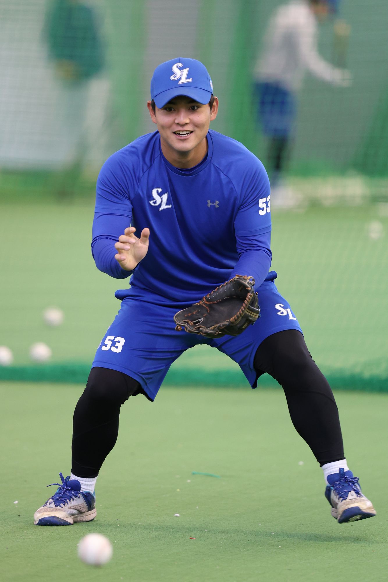 삼성 라이온즈 내야수 양우현이 올해 스프링캠프에서 수비 훈련에 임하고 있다. 삼성 라이온즈