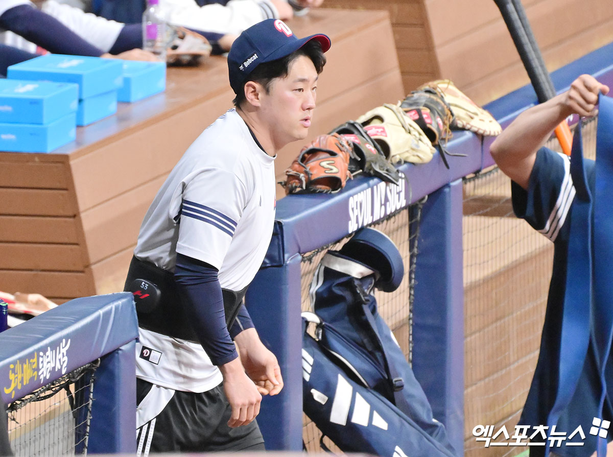 두산 베어스 베테랑 내야수 양석환이 오는 22일부터 2군에서 훈련에 돌입한다. 지난 4일 SSG 랜더스 2군과의 퓨처스리그 경기에서 왼쪽 옆구리 갈비뼈 부근에 사구를 맞아 부상으로 이탈했던 가운데 최근 정밀 검진에서 몸 상태에 이상이 없다는 게 확인됐다. 사진 엑스포츠뉴스 DB