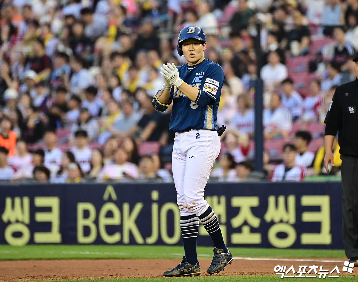 NC 다이노스 캡틴 박민우가 26일 창원NC파크에서 열린 2025 신한 SOL Bank KBO리그 롯데 자이언츠와의 팀 간 8차전 선발 라인업에서 제외됐다. 사진 엑스포츠뉴스 DB