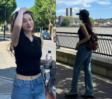 조이, 런던 접수한 민소매+데님 패션…일상이 화보 맞네
