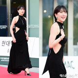'숏컷 여신' 강지영, 절개 드레스로 뽐낸 고혹美