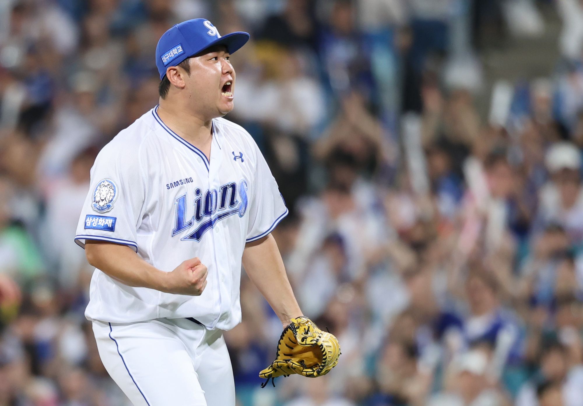 지난 5일 대구 삼성라이온즈파크에서 열린 2025 신한 SOL Bank KBO리그 LG 트윈스와 삼성 라이온즈 간의 맞대결, 7회 초 1사 만루 상황 마운드에 오른 삼성 우완 이승현이 연속 삼진을 잡아내고 위기에서 탈출했다. 삼성 라이온즈