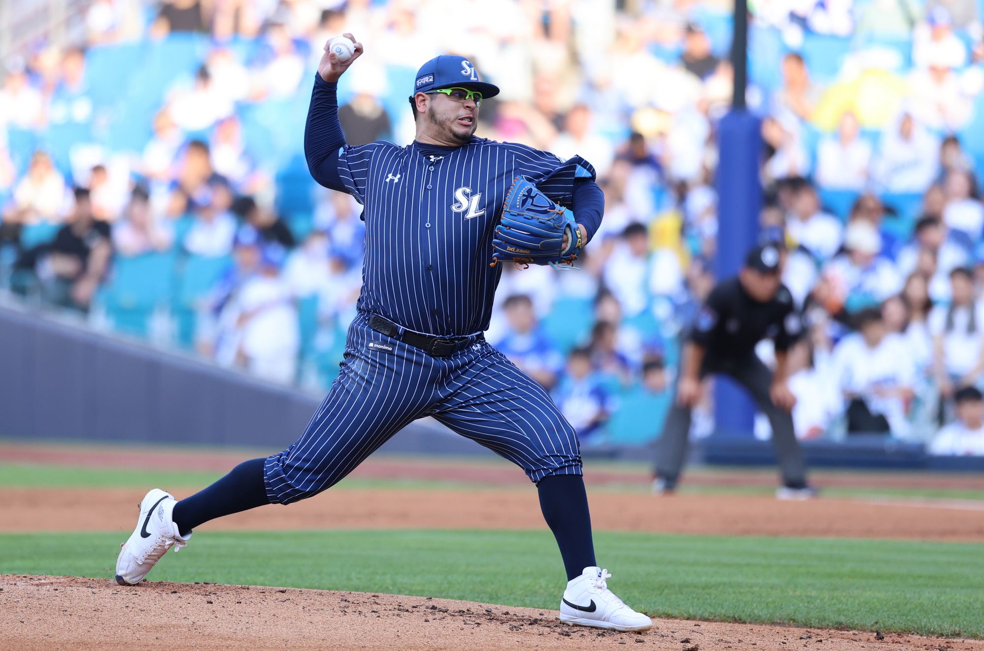 지난 6일 대구 삼성라이온즈파크에서 열린 2025 신한 SOL Bank KBO리그 LG 트윈스와 삼성 라이온즈 간의 맞대결, 삼성 선발투수로 등판한 아리엘 후라도가 7이닝 8피안타(1피홈런) 1사사구 5탈삼진 3실점을 기록했다. 삼성 라이온즈