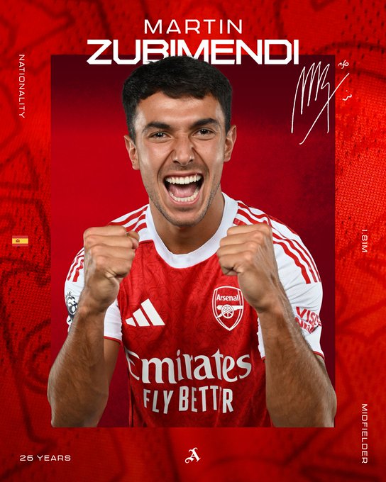 아스널이 6일(한국시간) 공식 홈페이지를 통해 스페인 국가대표 미드필더 마르틴 수비멘디를 장기 계약으로 영입했다고 발표했다. 아스널