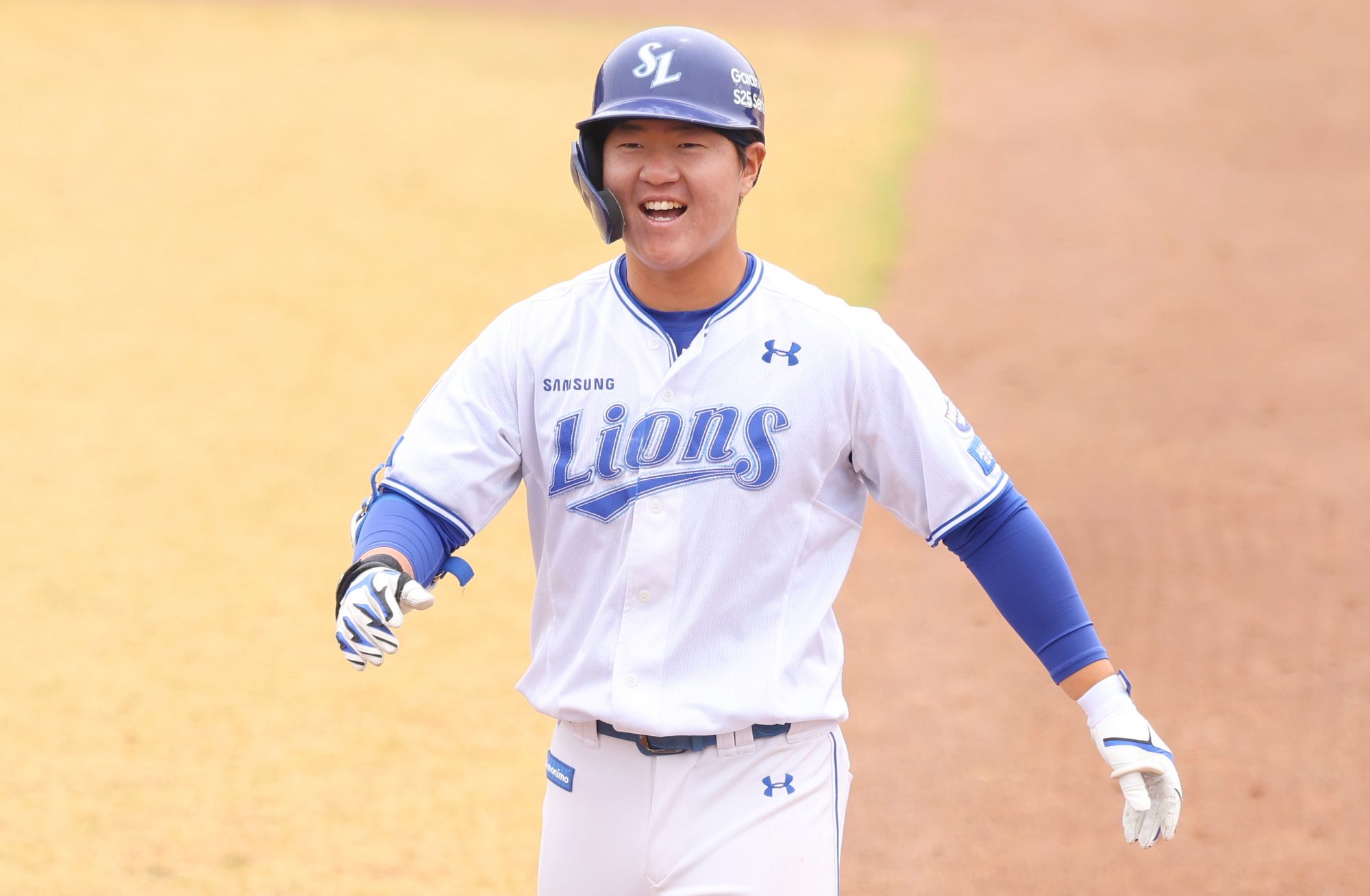 삼성 라이온즈 차승준이 올해 경기에 출전해 미소 짓고 있다. 삼성 라이온즈