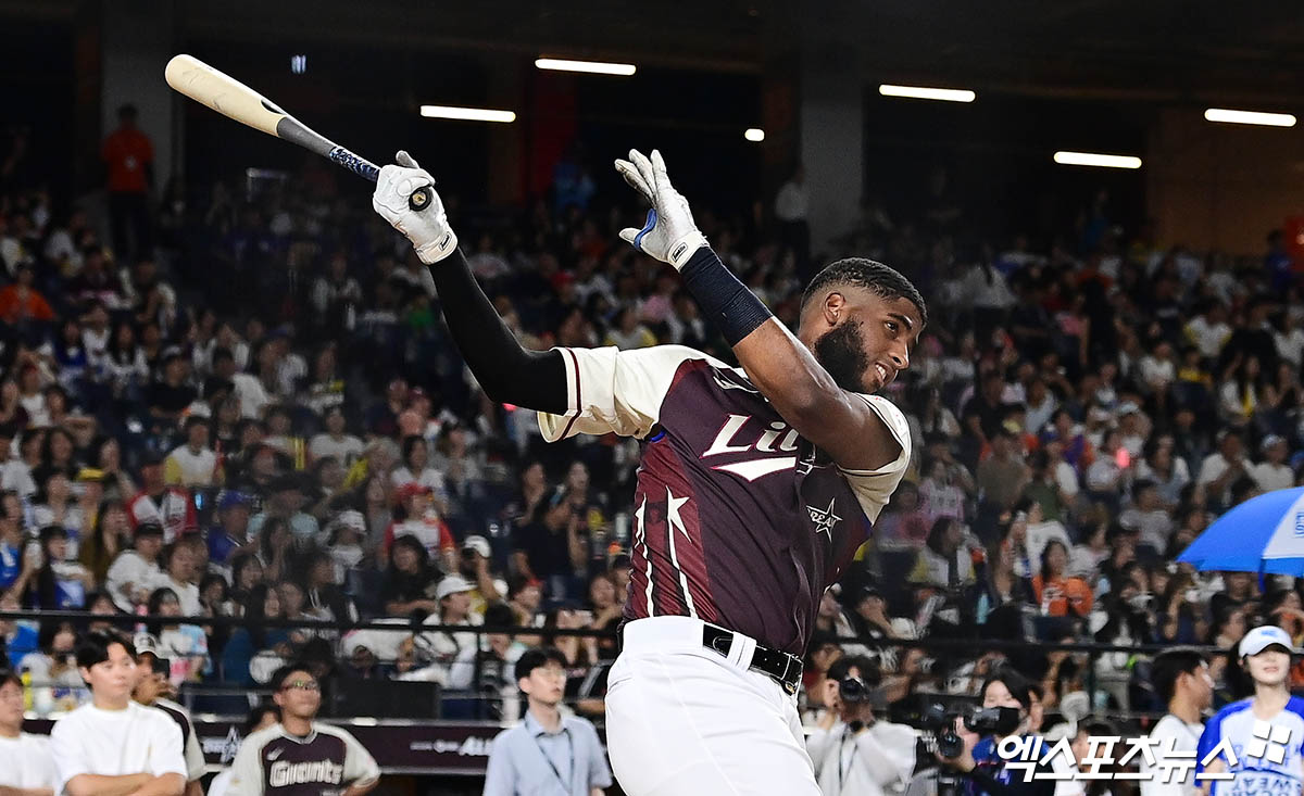 11일 오후 대전한화생명볼파크에서 열린 '2025 신한 SOL Bank KBO 올스타 프라이데이' 홈런 더비에 출전한 삼성 디아즈가 타격하고 있다. 대전, 박지영 기자