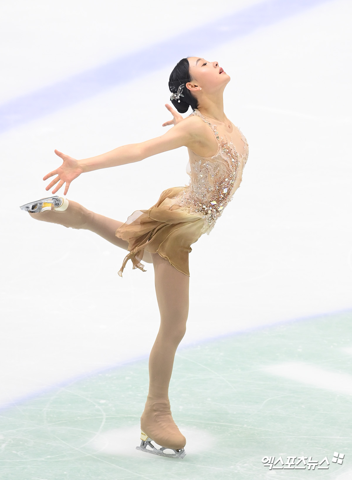 지난 1월 5일 오후 경기 의정부실내빙상장에서 열린 ‘KB금융 코리아 피겨스케이팅 챔피언십 2025(제79회 전국남녀 피겨스케이팅 종합선수권대회)’ 겸 2025~2026시즌 국가대표 2차 선발전에 출전한 김채연이 연기를 선보이고 있다. 엑스포츠뉴스 DB