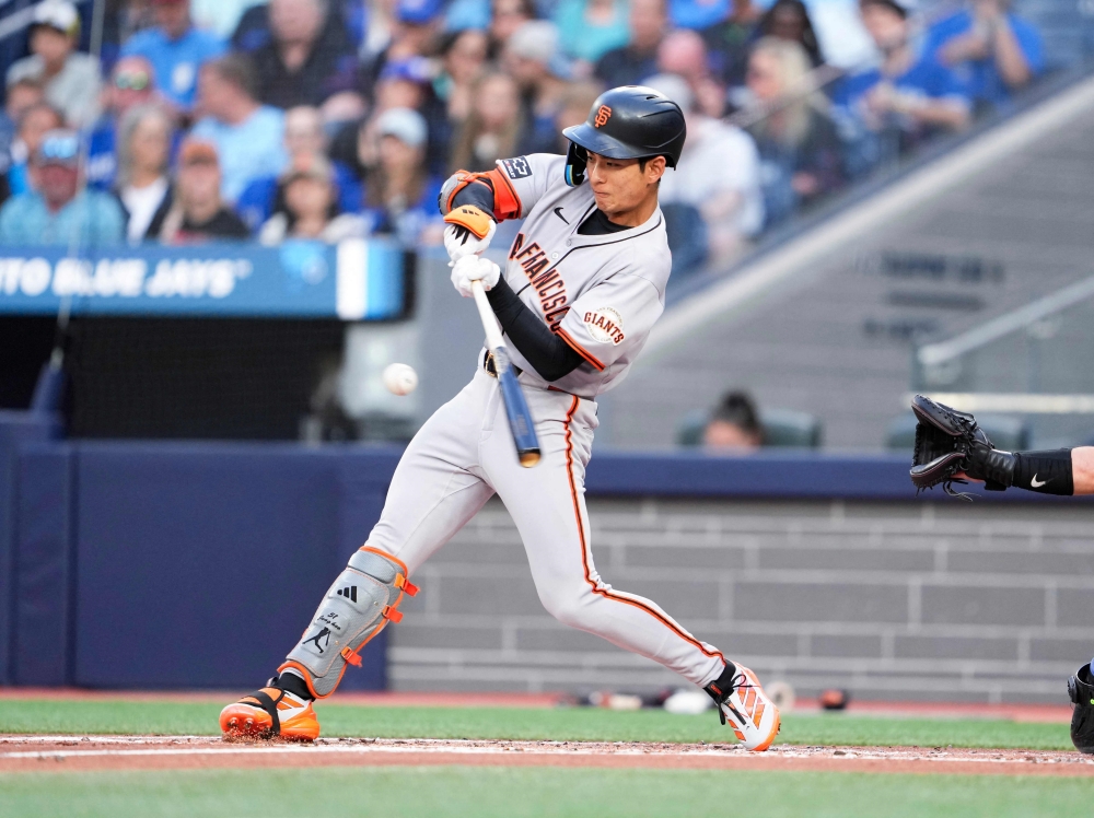 샌프란시스코 자이언츠 외야수 이정후가 22일 미국 조지아주 애틀랜타의 트루이스트파크에서 열린 2025 미국 메이저리그 애틀랜타 브레이브스와의 원정경기에 1번타자 겸 중견수로 선발 출전해 5타수 1안타를 기록했다. AFP 연합뉴스