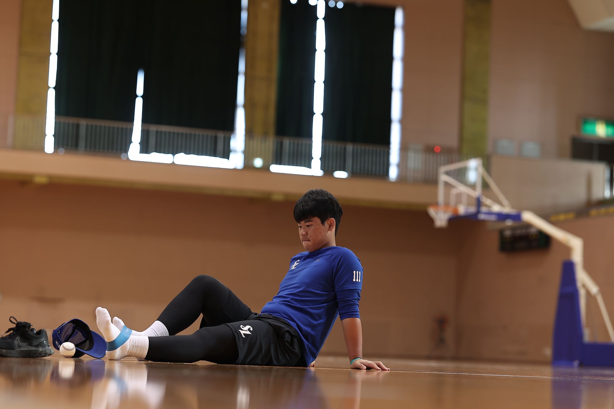 삼성 라이온즈 포수 박진우가 2023년 스프링캠프에서 훈련에 임하고 있다. 삼성 라이온즈