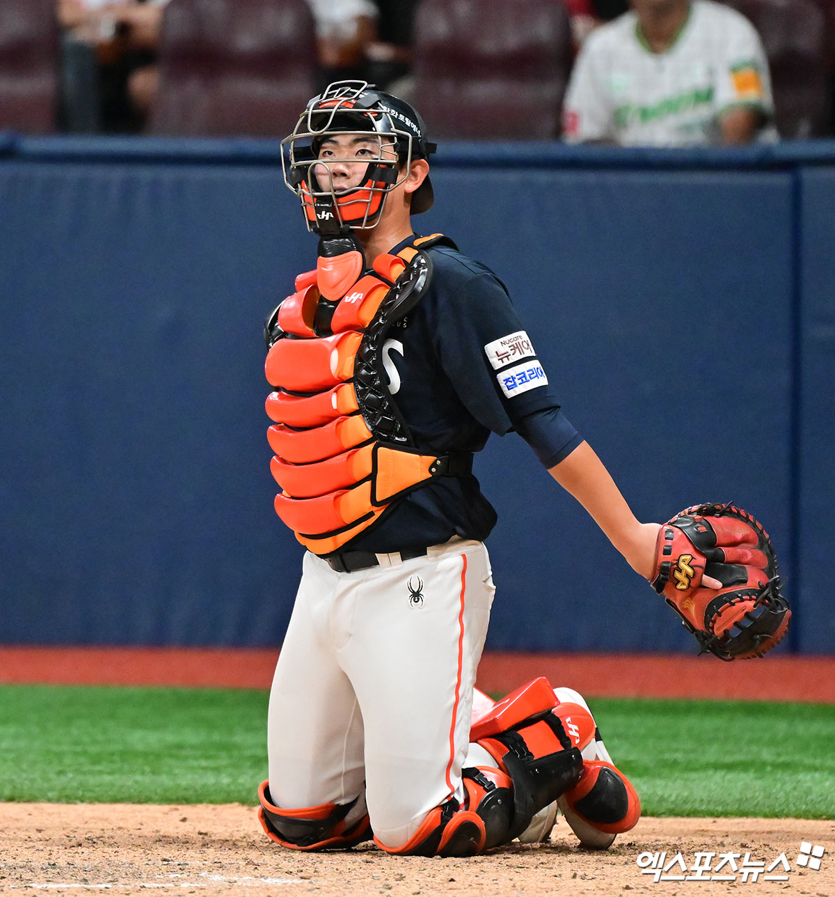 한화 이글스 포수 허인서가 올해 정규시즌 경기에 출전해 수비를 준비하고 있다. 엑스포츠뉴스 DB